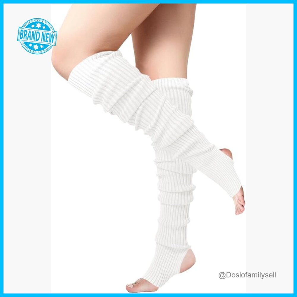 Retro Ribbed Leg Warmers Y2K Vintage Style Soft Stretchy Fit Multi-Use